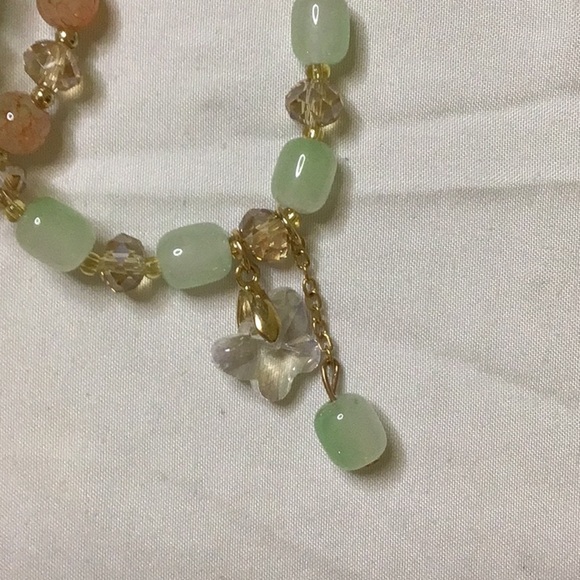 Green and Gold Beaded Bracelets with Charms - Picture 2 of 5